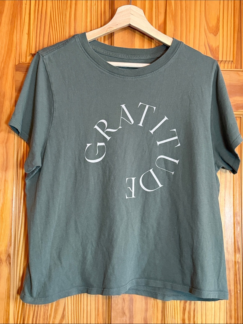 Spiritual Gangster Olive Green 'GRATITUDE' Graphic Tee